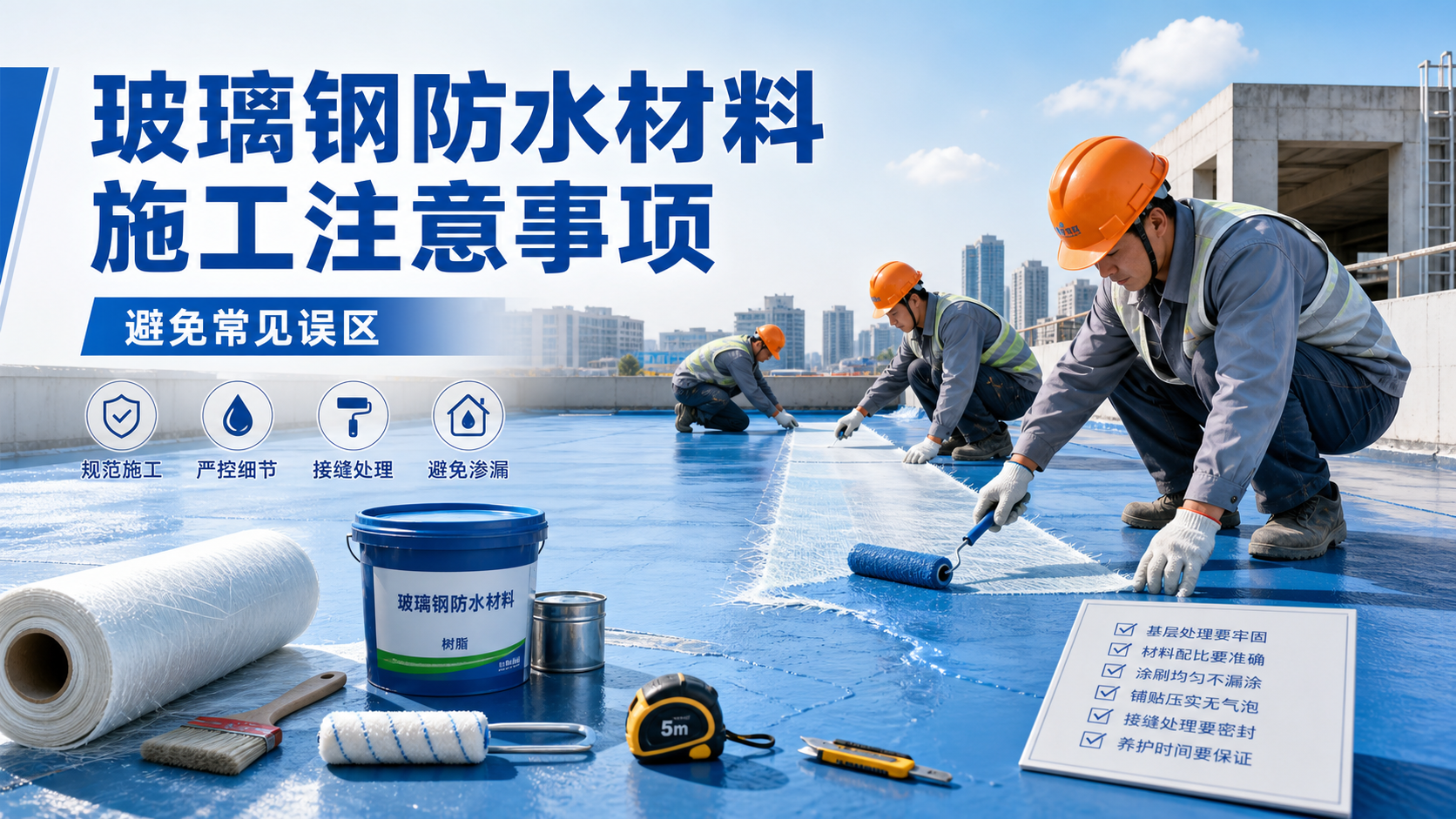 玻璃钢防水材料施工注意事项，避免常见误区 广元 版
